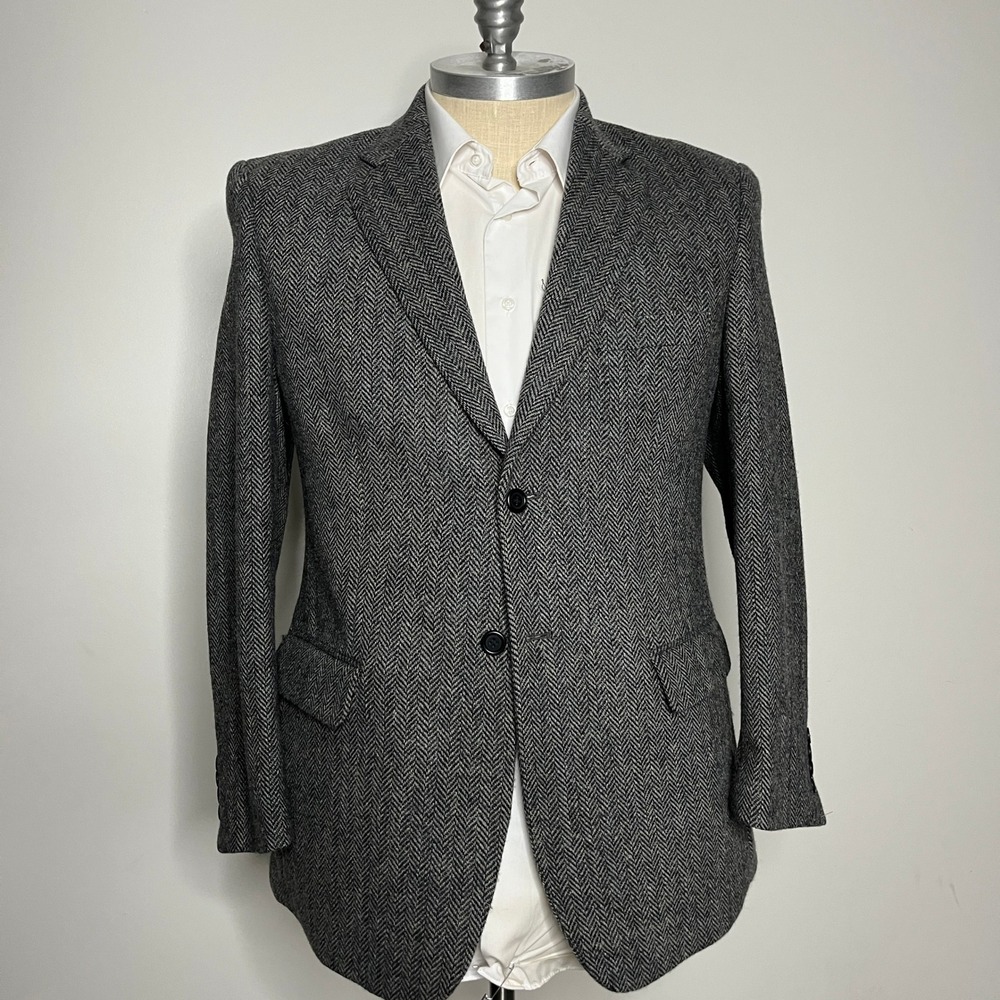 Stafford Herringbone Blazer Wool Sport Coat Two Button‎ Jacket 42R